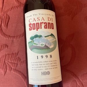 1998 Sopranos Wine Casa Di Soprano Full Bottle HBO Mint